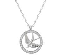 Swallow Halo Pendant Necklace Silver Latelita White One Size