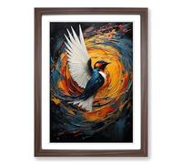Swallow Hard Edge Framed Wall Art Print A2 Walnut