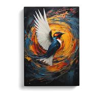 Swallow Hard Edge Painting Art Canvas Wall Art Print 30x20 Inch