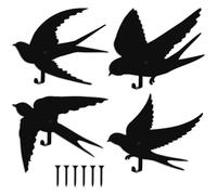 Swallow Metal Coat Hooks Black Flying Bird Wall Mount Rack Hook Clothes Towel Hanger Rack Wall Mounted Key Hat Coat Hooks for Women Adult Decorative Hanging Holder for Living Room Bedroom