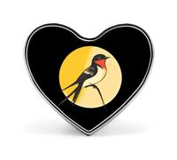 Swallow The Sun Bird Badge Heart Shape Cute Brooch Pins Button Badges for Backpack Jackets Hats Decor
