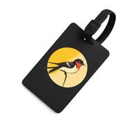 Swallow The Sun Bird Luggage Tag for Suitcase Cute ID Tags Travel Baggage Identifier Labels Black-Style