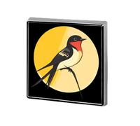 Swallow The Sun Bird Square Badge Cute Heart Brooch Pins Button Badges for Backpack Jackets Hats Decor