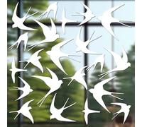 Swallow Window Stickers, Bird Strike Prevention, Collision Proof Window Stickers, Prevent Birds Flying in Windows, 21 Pack (White)