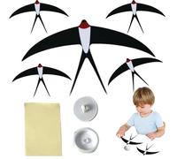 Swallow Wings Sculpture - Set of Five Lifelike Aviary Pendants, Handmade Hanging Nursery Wall Decoration Set with Nature Theme | Will Create Graceful Air