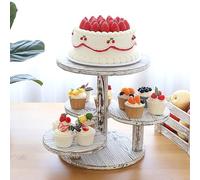 SwallowLiving 5 Tier Round Cupcake Tower Stand for 60 Cupcakes Wihte Wooden Cake Stands Farmhouse Tiered Tray Decor Cupcake Display for Birthday Graduation Baby Shower Tea Party and Wedding