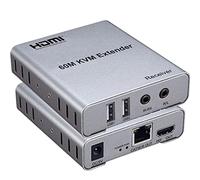 Swallows 60M USB KVM HDMI Extender ，With 1080P R/L Audio By CAT5E Cat6 RJ45 Ethernet Cable Transmitter Receiver Audio Video Converter PC Laptop To TV Monitor