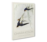 Swallows In Flight By Ohara Koson Canvas Print | Gallery Wrapped 30mm Frame Wall Art | 30x20 inches | Ready to Hang | Asian Picture | Living Room Bedroom Lounge Office