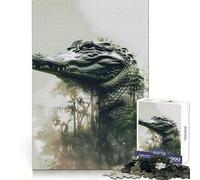 Swamp Alligator 1000 Piece Jigsaws for Teenagers Puzzle Brain Workout Toy Calm Escape Art Assembly Thoughtful Gift (38x26cm)