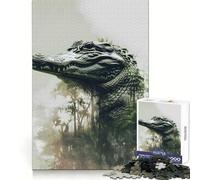 Swamp Alligator Teenagers 1000 Piece Jigsaw Puzzle Think Smart Toy Bonding Time Smooth Cut Santa Wish List (38x52cm)