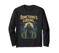 Swamp Creature Emerging from Water Under Full Moon Halloween Long Sleeve T-Shirt
