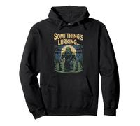 Swamp Creature Emerging From Water Under Full Moon Halloween Pullover Hoodie