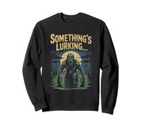 Swamp Creature Emerging From Water Under Full Moon Halloween Sweatshirt