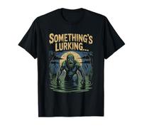 Swamp Creature Emerging from Water Under Full Moon Halloween T-Shirt