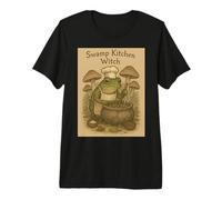 Swamp Kitchen Witch Frog Cauldron Mushroom Cottagecore Premium T-Shirt