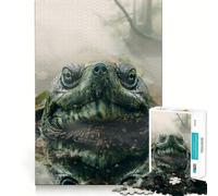 Swamp Turtle Mystique Teenagers 1000 Piece Jigsaw Puzzle Memory Gain Light Relax Design Assembly Wall Art Decor (38x26cm)