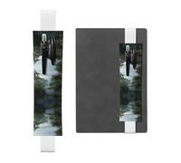 Swamp Wetland Print Adjustable Elastic Band Pen Holder Pu Leather Pen Sleeve Pouch For Hardcover Journals, Notebooks