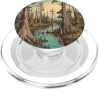 Swamp With Cypress Trees Vintage Landscape Graphic PopSockets PopGrip for MagSafe