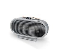 Swan Portable Retro Ceramic Heater with 2 Heat Settings, Smart Thermostat, Digital Display, 9 Hour Timer, Remote Control, 1.5kW, Grey, SH27032