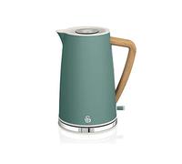 Swan SK14610GREN Nordic Jug Kettle, Wood Effect, 1.7L 3KW, Matte Pine Green