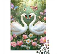 Swan 1000 Pc Thickened Paper Stone Swan Puzzle Grown-Ups Relaxation Hobby Easy Store Engaging Brain Teaser 38x26cm/1000pcs