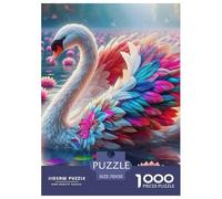Swan 1000 Piece Heart Shaped Swan Jigsaw Puzzle for Adults Educational Challenge Adults Age 12 Years Up - Challenge Edition for Home Decor Gifts 70x50cm/1000pcs