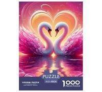 Swan 1000 Piece Heart Shaped Swan Jigsaw Puzzles for Adults Educational Challenge Adults Age 12 Years Up - Challenge Edition for Home Decor Gifts 38x26cm/1000pcs