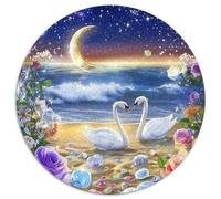 Swan 1000 Piece Jigsaw Puzzle Adults Jigsaw Gifts Adult Round Puzzles Creative Decompression Home Decoration And Kid 1000pcs (67.5x67.5cm)
