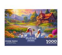 Swan, 1000-piece Jigsaw Puzzle, Competitive Tabletop Challenge Introducing Timed Goals Scoring Excitement, Entertaining Activity Suitable for Friendly Contests Group Play, Suitable for Ages 12+, 38x
