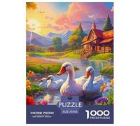 Swan, 1000-piece Jigsaw Puzzle, Exciting Problem Based Competition Fostering Determination Adaptability Quick Thinking, Enjoyable Social Pastime Encouraging Performance Driven Participation, Suitable