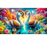 swan 1000-Piece Jigsaw Puzzle Old Kids Birthday Presents Challenging & Brainteasing 38x52cm/1000pcs