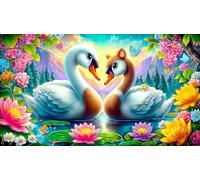 swan 1000 Piece Jigsaw Puzzles for Family Old Kids Birthday Presents 100% Recycled Cardboard 38x52cm/1000pcs