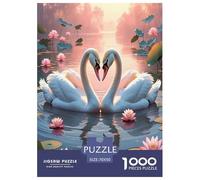 Swan 1000 Piece Jigsaw Puzzles Fun Challenging Modern Swan Love in Floral Harmony Educational Game Creativity & Gift Giving For Children And Adults Aged 14 And Over 70x50cm/1000pcs