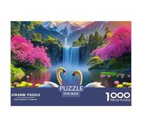 Swan 1000 Piece Paper Jigsaw Puzzle Color Challenge Creative Jigsaw Puzzles Family Leisure For Adults And Kids Gifts 38x26cm/1000pcs