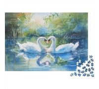 Swan 1000 Pieces Adult Jigsaw Puzzle Puzzles Brain Burning Adult Game Decoration Picture Child Fun Activity Jigsaw Puzzles Great Gift For All Ages 1000pcs (75x50cm)