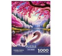 Swan 1000 Pieces Elegant Swan Paper Jigsaw Puzzle - 100% Recycled Cardboard Decoration for Adults & Kids | 38x26cm/1000pcs