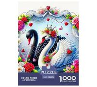 Swan 1000 Pieces Elegant Swan Paper Jigsaw Puzzle - Large Piece Decoration for Easy Handling | 38x26cm/1000pcs