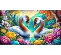 swan 1000 Pieces Jigsaw Puzzle Old Kids Birthday Presents Challenging Puzzle Games 38x52cm/1000pcs