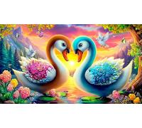 swan 1000 Pieces Jigsaw Puzzle Old Kids Birthday Presents Challenging Puzzle Games 75x50cm/1000pcs