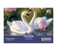 Swan 1000 Pieces Jigsaw Puzzle Swan Puzzle Children's Puzzle Stress Relief Pendant Traveling Gift Cooperation 70x50cm/1000pcs