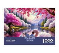 Swan 1000 Pieces Jigsaw Puzzles For Adults And Kids with Extra Fun Challenges Colourful Home Decoration Fully Interlocking 52x38cm/1000pcs