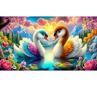 swan 1000 Pieces Recycled Paper Jigsaw Puzzle Impossible Hard Difficult Educational Games for The Whole for Women, Gifts for Men 38x26cm/1000pcs