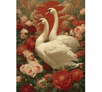 Swan 1200 Piece Jigsaw Puzzles for Adults, Colourful, Challenging & Brainteasing Adult puzzles 1200 Pieces Red Peony, Fun jigsaws for The Whole Family 30x20 inch