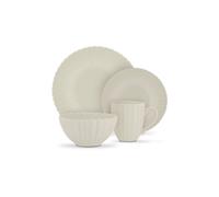 Swan 16 Piece Scallop Stoneware Dinner Set In Cream Cream