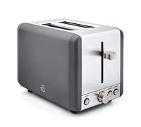 Swan 2 Slice Toaster 6 Settings Reheat Defrost Automatic Off Crumb Tray - GREY