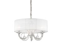 The Italian Collection Swan 3 Light Multi Arm Pendant in Chrome And Clear Finish