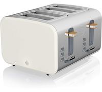Swan 4 Slice Nordic Toaster 1500W Soft Touch Housing Stainless Steel ST14620WHTN ompliant]