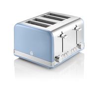 Swan ST19020BLN Retro 4-Slice Toaster - Retro Blue Clear
