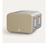 Swan ST14620OAT Nordic 4 Slice Toaster with 6 Browning Levels, Defrost/Reheat/Cancel, Removable Crumb Trays, Cord Storage, 1500W, Oatmeal