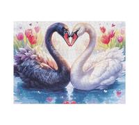 Swan 500 Pieces Jigsaw Puzzles Animal Pet For Men Educational Decompression Adults Anxiety Memory Care Mothers Valentines Gift Eco Friendly Material 500 PCS
